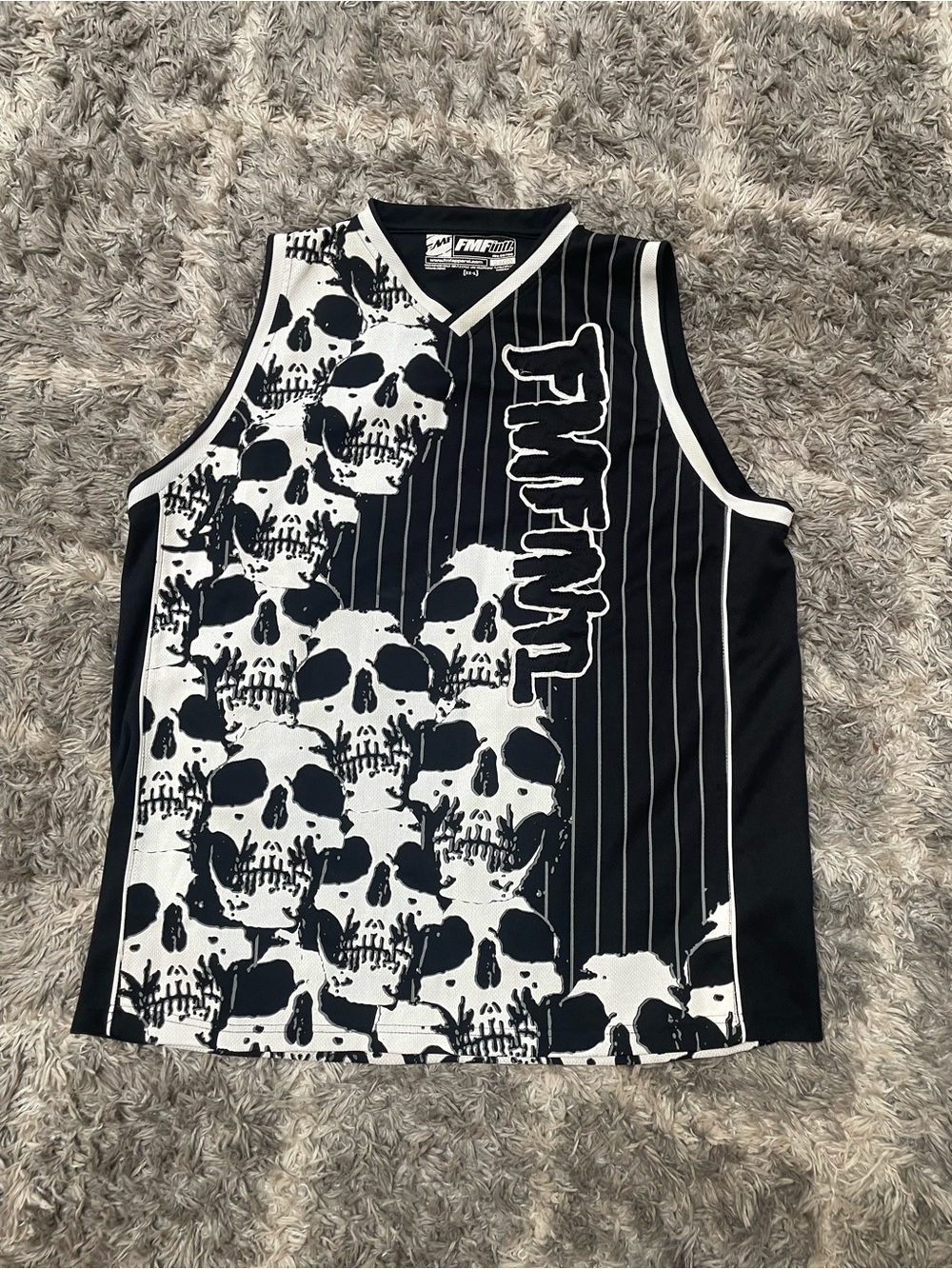 FMF Intl. Pinstripe Skull Graphic Sleeveless tank top
